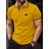 New Men's T-shirt Classic Short sleeved Polo Shirt Summer Top Casual Button Lapel Super Large S-3XL Menswear Tropical Black C...