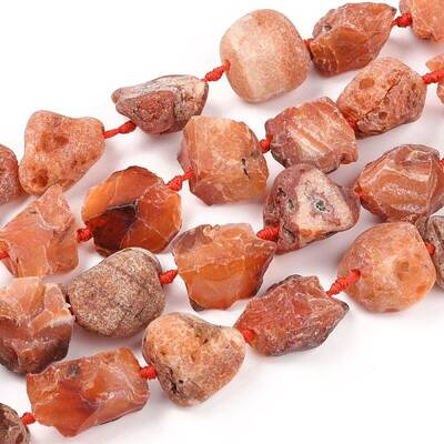 Rough Raw Natural Carnelian Beads Strands