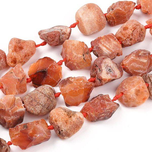 Rough Raw Natural Carnelian Beads Strands