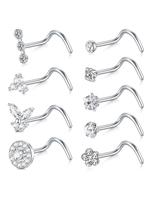 Summer Unisex Rhinestone & Flower Decor Nose Ring, Casual Trendy Nose Ring for Women & Men, Fashionable Body Jewelry for Dail...