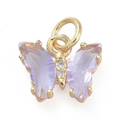 Brass Micro Pave Clear Cubic Zirconia Pendant
