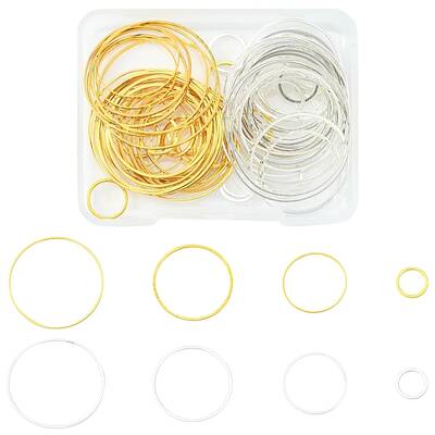 80Pcs 8 Style Brass Linking Rings