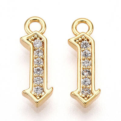 Brass Micro Pave Cubic Zirconia Charms