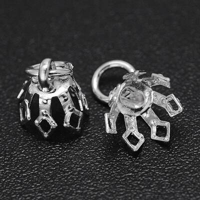 Rack Plating Brass Filigree Bead Cap Bails