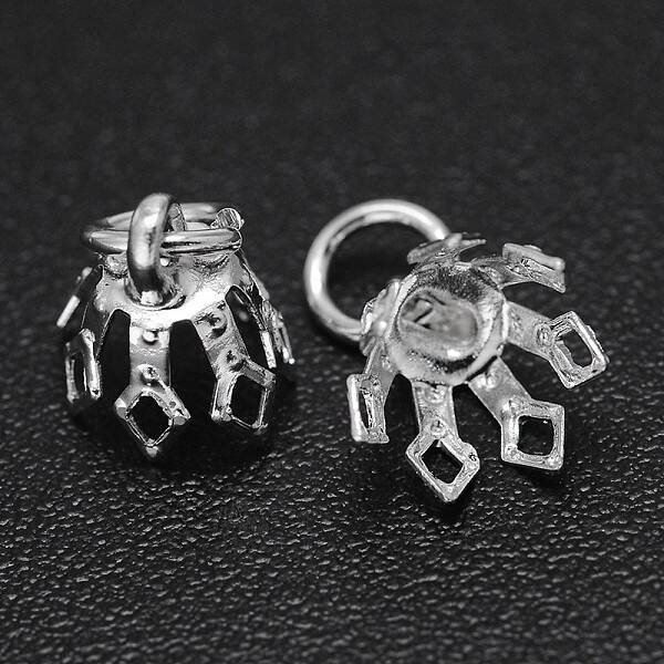 Rack Plating Brass Filigree Bead Cap Bails