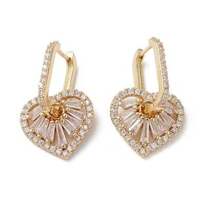 Heart Cubic Zirconia Hoop Earrings