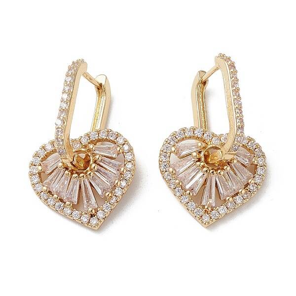 Heart Cubic Zirconia Hoop Earrings