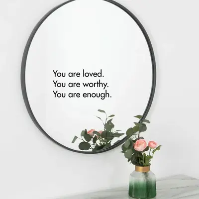 Creative Motivating Slogan Pattern Wall Sticker, Self-adhesive Wall Sticker, Mirror Decal Sticker for Dressers for Bedroom, R...