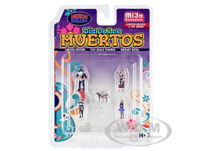 Dia de los Muertos 5 piece Diecast Set (2 Adults, 2 Children, 1 Dog Figures) Limited Edition to 3600 pieces Worldwide for 1...