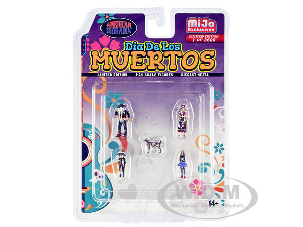 Dia de los Muertos 5 piece Diecast Set (2 Adults, 2 Children, 1 Dog Figures) Limited Edition to 3600 pieces Worldwide for 1...