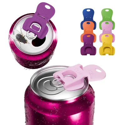 Complete Cover Easy Tab Opener New and Improved 6PK Beverage Barricade 2.0 by Colorful Drink Can Protector Cap for Soda, Bee...