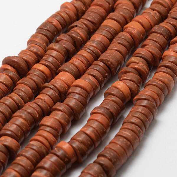 Dyed Natural Coconut Disc Bead Strands