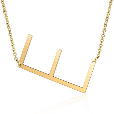 201 Stainless Steel Initial Pendants Necklaces