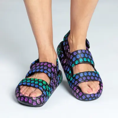 Paw Print Pillow Slingback Sandals - Diagonal Paws - 10