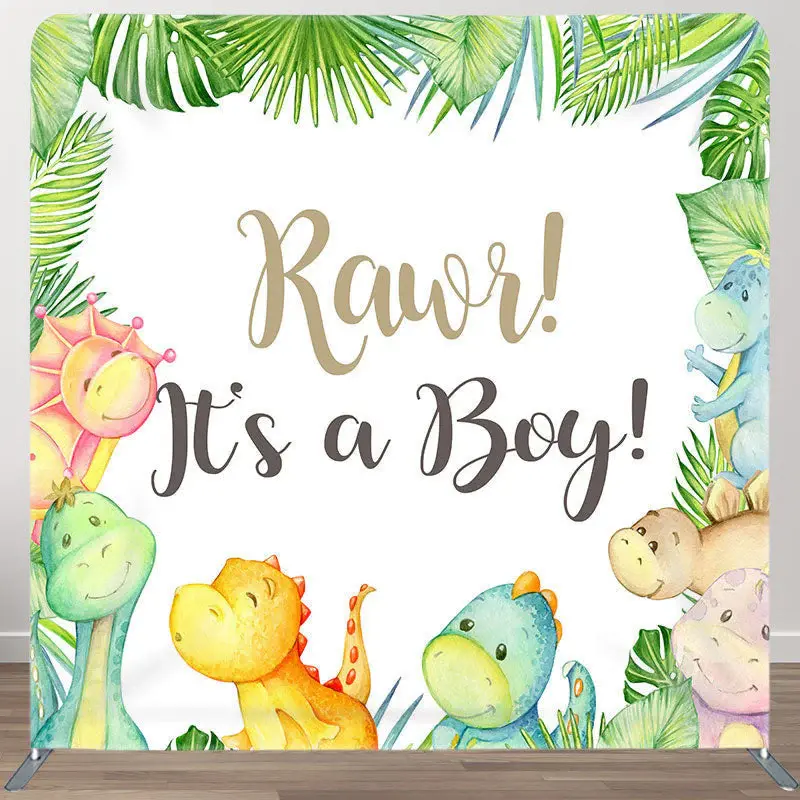 Aperturee Its A Baby Dinosaur Fabric Backdrop Cover for Baby Shower - Aperturee