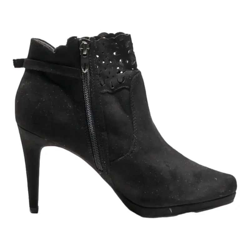 TAMARIS Ankle Boots Black Suede Womens UK 6