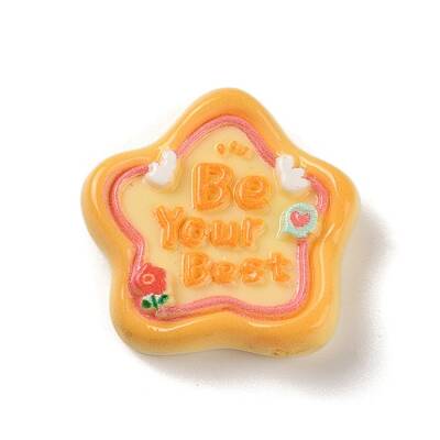Star Cartoon Word Be Your Best Opaque Resin Decoden Cabochons