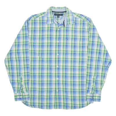 TOMMY HILFIGER Shirt Green Check Long Sleeve Mens M