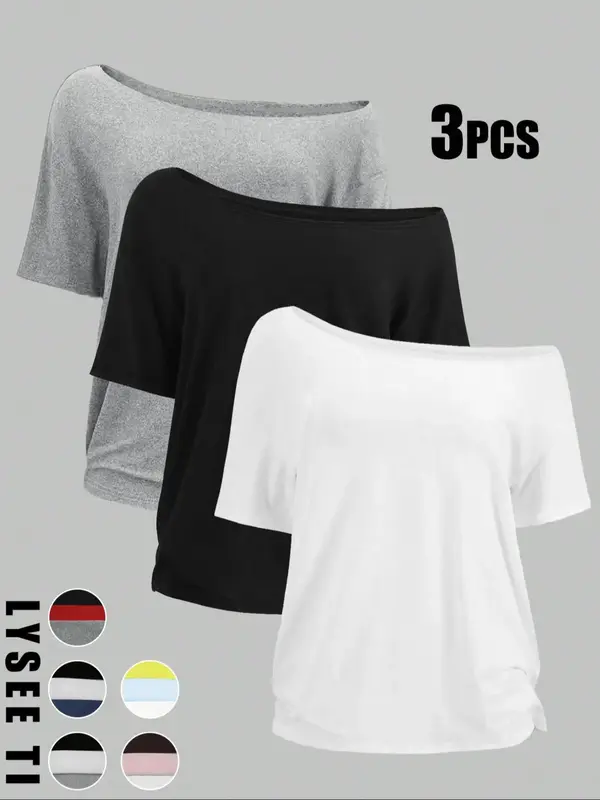 Women's Solid Color Tee, Casual Basic Short Sleeve T-shirt for Daily Wear, Ladies Clothes for All Seasons