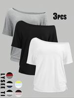 Women's Solid Color Loose Tee, Casual Basic Short Sleeve T-shirt for Daily Wear, Ladies Minimalist Clothes for All Seasons, S...
