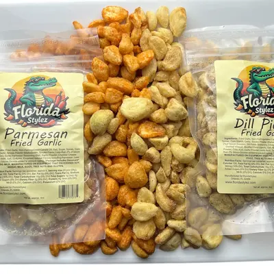 Fried Garlic - BBQ  - Ranch - Garlic Parmesan - Dill Pickle - Spicy flavors Snack Spicy Crispy Crunchy