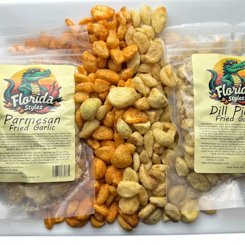 Fried Garlic - BBQ  - Ranch - Garlic Parmesan - Dill Pickle - Spicy flavors Snack Spicy Crispy Crunchy