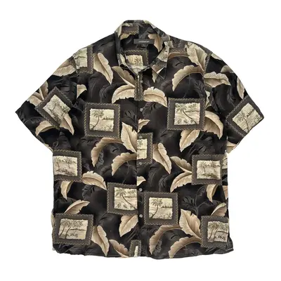 Croft & Barrow Hawaiian Shirt - Large Black Cotton