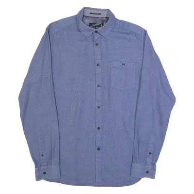 TED BAKER Mens Plain Shirt Blue Long Sleeve L