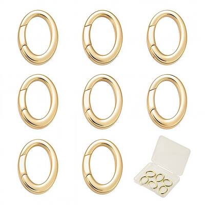 8Pcs Brass Spring Gate Rings