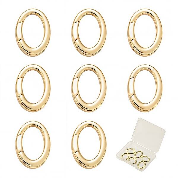 8Pcs Brass Spring Gate Rings