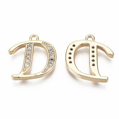 Brass Micro Pave Clear Cubic Zirconia Pendants