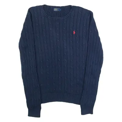 POLO RALPH LAUREN Mens Jumper Blue Cable Knit XL