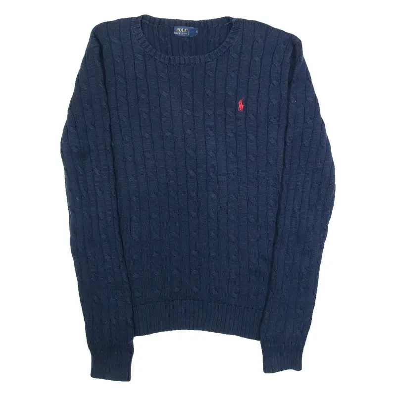 POLO RALPH LAUREN Mens Jumper Blue Cable Knit XL