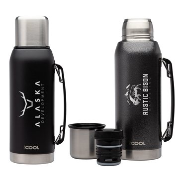 12 Custom iCOOL Silverton 34 oz Double Wall, Stainless Steel Water ...