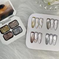 Metallic High Density Platinum Cured Gel, 1 Set No Wash Glitter Gel Nail Polish with Tools, Nail Art Gel for Women & Girls, N...