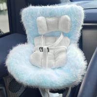 SeSe Code Car Seat with Soft Furry Cushion for 10-17cm Dolls, Clips onto Car Air Vent, Cute and Functional Car Ornament for D...