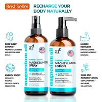 ArtNaturals Magnesium Oil Spray 12 oz + Body Massage Lotion Set 8oz for Feet & Sleep - Extra Strength Cream Ultra-Pure, Relie...