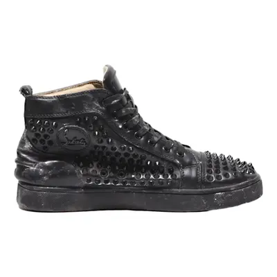 CHRISTIAN LOUBOUTIN High Top Trainers Black Leather Mens UK 7