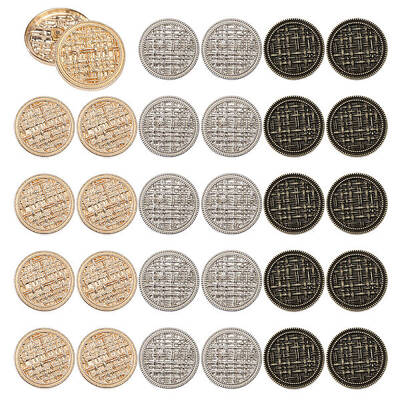 30Pcs 3 Style Zinc Alloy Shank Buttons