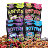 Rotten 8pk Gummy Worms & Gummy Cruncheez Sour & Original Sweet Candy Snacks 1.8 oz Bags Less Sugar No Artificial Flavors Clea...