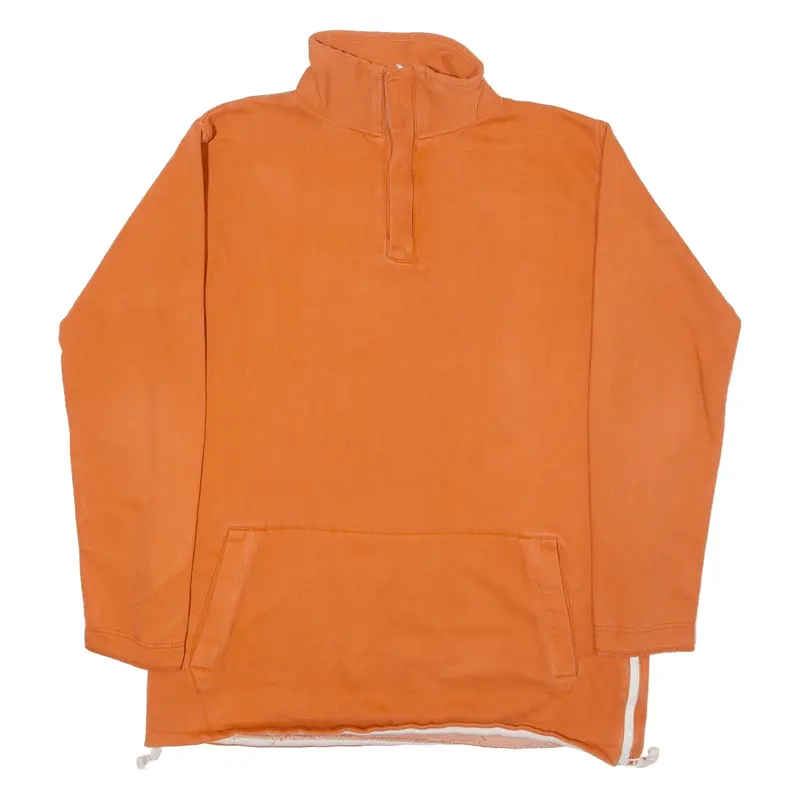 TRAILER 1/4 Zip Mens Sweatshirt Orange High Neck M