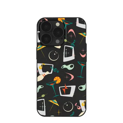 Black Mid Century Modern Party iPhone 13 Pro Case