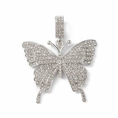 Alloy Rhinestone European Dangle Charms