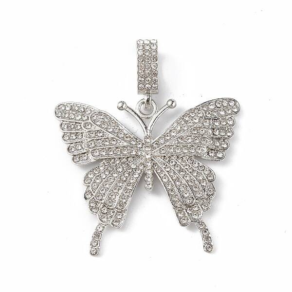 Alloy Rhinestone European Dangle Charms