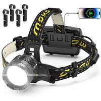 Moko 150000 lumen rechargeable headlamp-60H long battery life detachable, 8 modes super bright 50W bulb IP68 waterproof 90 °...