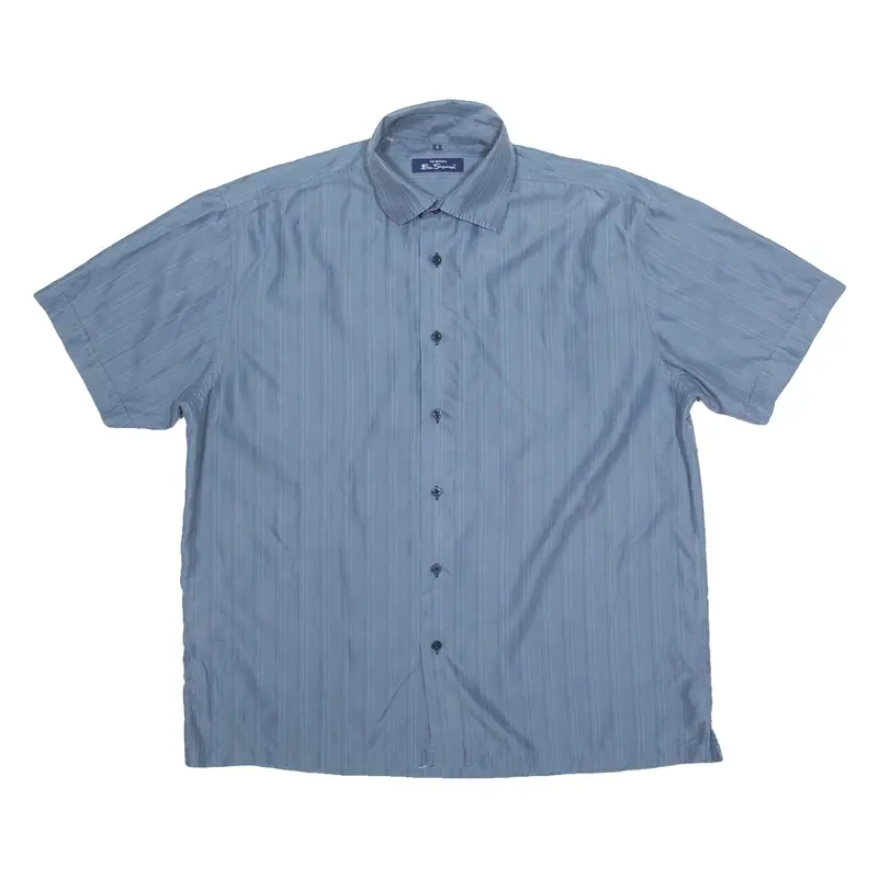 BEN SHERMAN Mens Shirt Blue Pinstripe XL