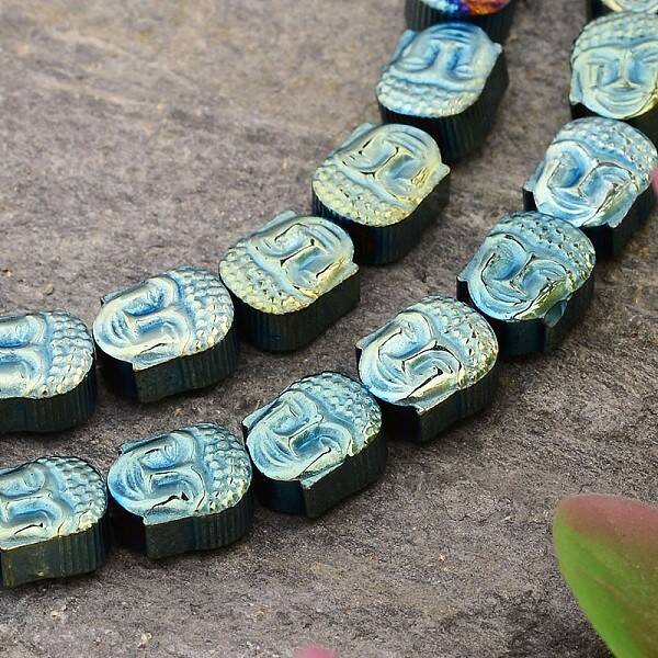 Electroplated Buddha Non-magnetic Synthetic Hematite Bead Strands