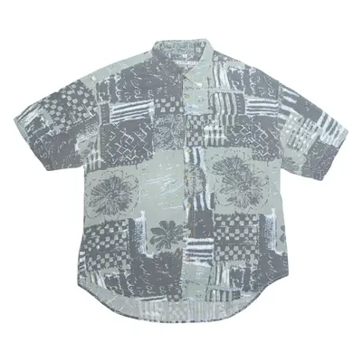 THE LOST CITY Mens Shirt Grey Crazy Pattern XL
