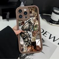 Retro Butterfly Phone Case for iPhone 16 15 14 Pro Max 13 12 11 XR XS Plus Shockproof Drop Protection Rugged Durable Silicone...
