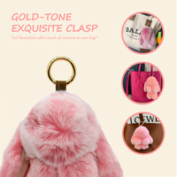 【BunnyLulu】Handmade Bunny PomPom Keychain with Designed Tin Box, Cute Summer, Wedding & Birthday Gift, Charm Accessory fo...